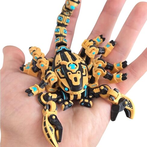 Cyber Scorpion Mech Fidget Figurine – Articulated Robotic Scorpion Desk Toy for Teens & Adults – Cyberpunk Tech Bug Model for Display or Play – 3D Printed in Canada in Saudi Arabia