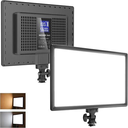 مصباح فيديو LED Neewer NL288 مع جهاز تحكم عن بعد 2.4G، 45W 4800Lux 3200K-5600K CRI 97+ لوحة إضاءة ناعمة ثنائية اللون مقاس 18 بوصة للتصوير الفوتوغرافي على YouTube Live Stream Game Zoom Meeting (البطارية غير متضمنة) in Kuwait