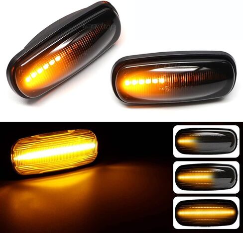 Hacreyatu ديناميكية Led الجانب ماركر متتابع بدوره إشارة ضوء المؤشر الوامض لاند روفر ديسكفري 2 1999-2004 المدافع فريلاندر 1 2002-2005 (شفاف) in Kuwait