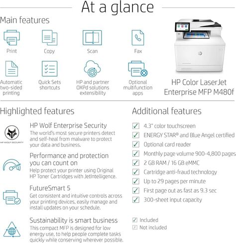 HP Laserjet Enterprise M400 M480f Laser Multifunction Printer - Color in Saudi Arabia