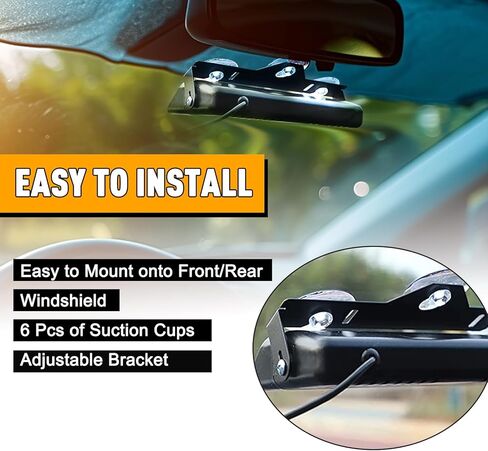 Amber LED Warning Dash Windshield Strobe Lights, 26 Modes 12/24V 2 x 8.4" Emergency Traffic Advisor 2 x 8.4 Inch Car Front/Rear Dash Windshield Strobe for Trucks Vehicles Snow Plow in Saudi Arabia