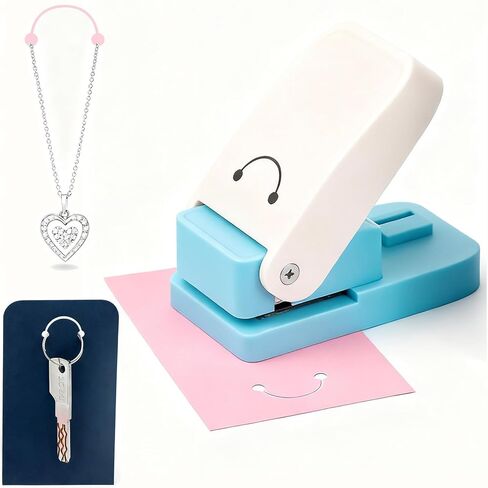 Portable Hangtag Punch Versatile Punch Tool for DIY Making Keychain Jewelry Display Cards Tags, Corner Necklace Card Punch for Jewelry Designers, Scrapbookers, Wedding Planners, Fits 80-500gsm Paper in Saudi Arabia