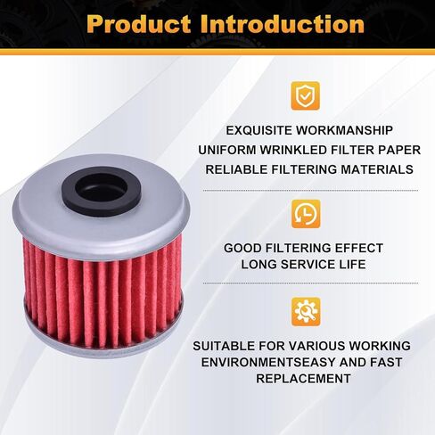 3 قطعة 116 فلتر زيت صالح لهوندا CRF150R CRF150RB 2007-2025 CRF250R 2004-2025 CRF250RX 2019-2025 CRF250X 2004-2019 CRF450R 2002-2025 CRF450RL 2021-2025 CRF450RX 2017-2025 CRF450X 2019-2025 (أصفر) in Kuwait