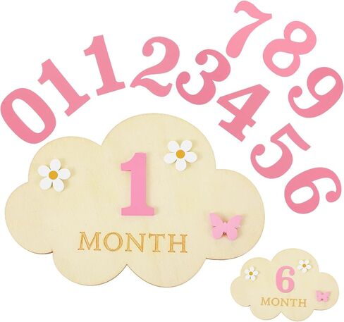 3D Baby Monthly Milestone Markers Disc, Milestone Wooden Circles for Baby Photos, Babies Announcement Sign, Babies Months Signs, 1-12 Month Milestones Cards in Saudi Arabia