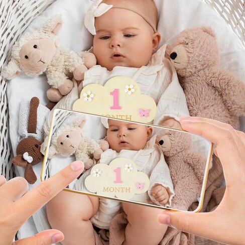 3D Baby Monthly Milestone Markers Disc, Milestone Wooden Circles for Baby Photos, Babies Announcement Sign, Babies Months Signs, 1-12 Month Milestones Cards in Saudi Arabia