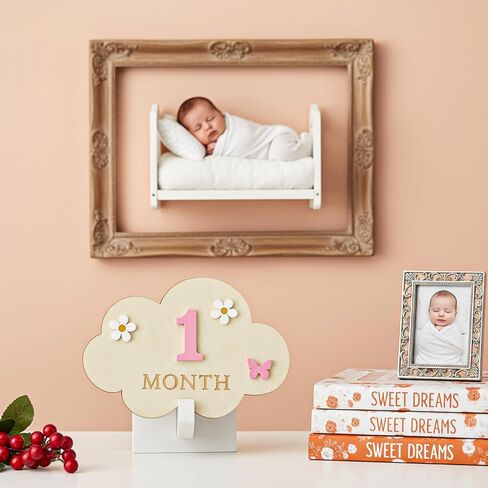 3D Baby Monthly Milestone Markers Disc, Milestone Wooden Circles for Baby Photos, Babies Announcement Sign, Babies Months Signs, 1-12 Month Milestones Cards in Saudi Arabia