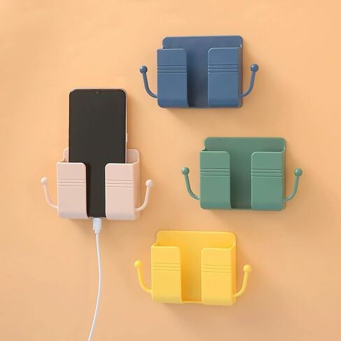 Wall-Mounted Holder for Phone and Remote, Adjustable Plastic Storage Organizer, Wall-Mount Holder for Various Room Types(Yellow) in Saudi Arabia