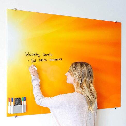 Glassboard Studio Magnetic Dry Erase Marker Holder - Aluminum Organizer with Powerful Neodymium Magnets for Magnetic Glassboards, Whiteboards, Refrigerator, Locker - White board Accessories & Storage in Saudi Arabia