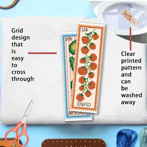 freebloss 6 قطع الفاكهة عبر غرزة المرجعية عدة 11ct مختومة عبر الابره عدة DIY التطريز الإشارات المرجعية مجموعة مع تعليمات دعم اللباد للمبتدئين الكبار 8 "× 2.4" in Kuwait