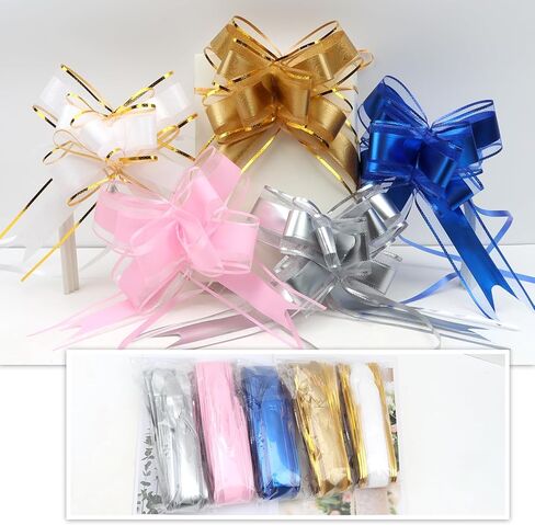 12Pcs Pink Bows for Gift Wrapping Big Bow Valentines Bow Christmas Gift Pull Bow Pink Ribbon Bows for Christmas Wedding Party Birthdays Holidays Decoration in Saudi Arabia