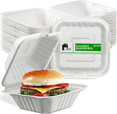 EconoHome Compostable Paper Plates (7" Square 50 pack) in Kuwait