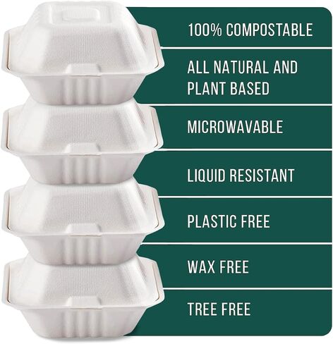 EconoHome Compostable Paper Plates (7" Square 50 pack) in Kuwait