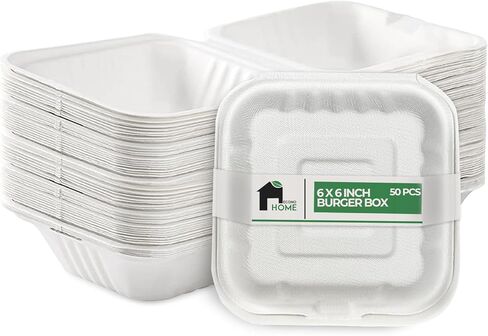 EconoHome Compostable Paper Plates (7" Square 50 pack) in Kuwait