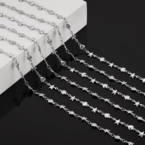 KYUNHOO 2M/6.5FT Chunky Stainless Steel Chain Spool on Bulk Gold Plated Bracelet Chains for Jewelry Making with Lobster Clasps Jump Rings for Necklace DIY Supply Accessories in Saudi Arabia
