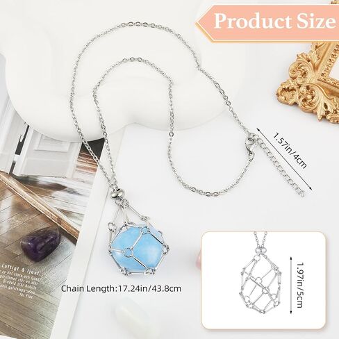 Brass Braided Stone Crystal Holder Necklace Cage Adjustable Crystal Cage Necklace for Jewelry Making in Saudi Arabia