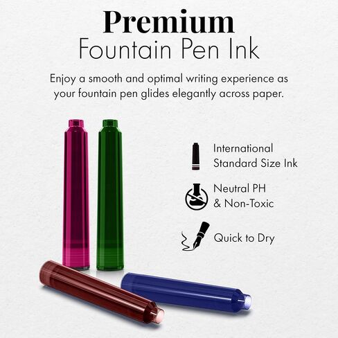 عبوات حبر قلم حبر SCRIVI PENS - مجموعة من 30 خرطوشة حبر متنوعة - الحجم القياسي الدولي - الطول APPR 2.04 بوصة - قطر القاعدة APPR 0.24 بوصة - للاستعمال مرة واحدة وعامة in Saudi Arabia