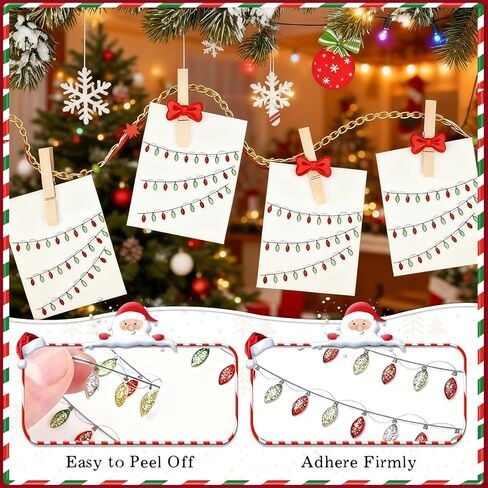 8 Sheets Christmas Lights Stickers for Crafts,32PCS 3D Christmas Light Embellishment Stickers,Glitter Glue Stickers for Festive Crafts, Scrapbooking and Decoration in Saudi Arabia