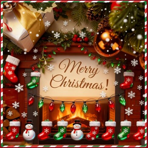 8 Sheets Christmas Lights Stickers for Crafts,32PCS 3D Christmas Light Embellishment Stickers,Glitter Glue Stickers for Festive Crafts, Scrapbooking and Decoration in Saudi Arabia