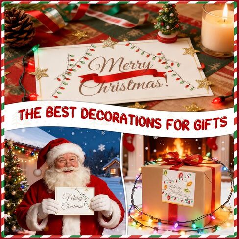 8 Sheets Christmas Lights Stickers for Crafts,32PCS 3D Christmas Light Embellishment Stickers,Glitter Glue Stickers for Festive Crafts, Scrapbooking and Decoration in Saudi Arabia