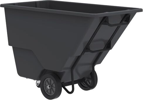 Akro-Mils 77410BLACK Akro-Tilt Heavy-Duty 1.0 Cubic Yard Plastic Truck Utility Cart, Loads up to 600 lbs., 200 Gallon Capacity, Black in Saudi Arabia