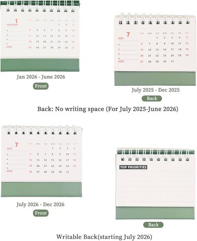 Small Desk Calendar from Jun 2023 - Dec 2024, Portable Marble Desk Calendars with Vintage Gold Coil for Home Office School (1 Pack) in Kuwait