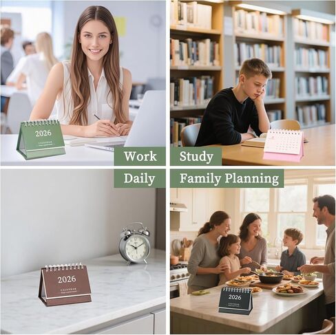 Small Desk Calendar from Jun 2023 - Dec 2024, Portable Marble Desk Calendars with Vintage Gold Coil for Home Office School (1 Pack) in Kuwait