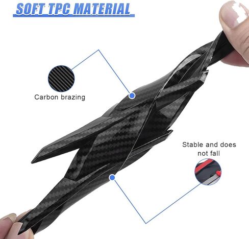 YoRise 2PCS Car Spoiler Canards Kit، 3D Creative Auto Car Front Bumper Lip Splitter، مضاد للتصادمات الجانب الجانبي للمركبة ملصق، ملحق ملصق تزيين جسم السيارة الرائع للشاحنة، سيارات الدفع الرباعي (أسود) in Kuwait