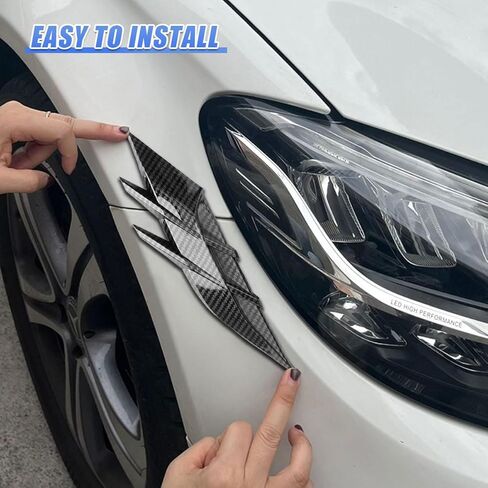 YoRise 2PCS Car Spoiler Canards Kit، 3D Creative Auto Car Front Bumper Lip Splitter، مضاد للتصادمات الجانب الجانبي للمركبة ملصق، ملحق ملصق تزيين جسم السيارة الرائع للشاحنة، سيارات الدفع الرباعي (أسود) in Kuwait