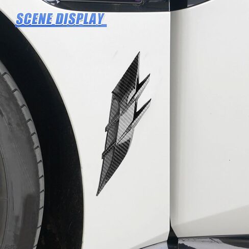 YoRise 2PCS Car Spoiler Canards Kit، 3D Creative Auto Car Front Bumper Lip Splitter، مضاد للتصادمات الجانب الجانبي للمركبة ملصق، ملحق ملصق تزيين جسم السيارة الرائع للشاحنة، سيارات الدفع الرباعي (أسود) in Kuwait