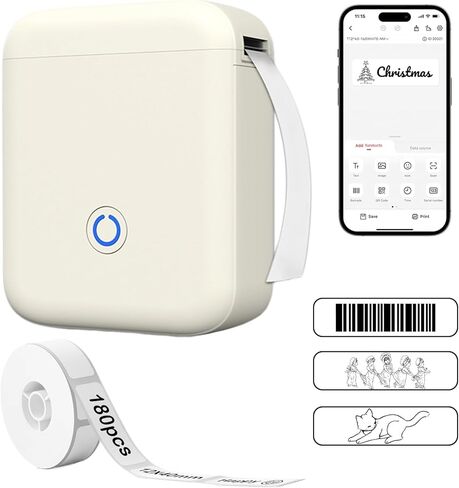 P11 New Version Label Maker Machine with Tape,300DPI Bluetooth Label Printer, Portable Thermal Printer,Sticker Maker for Organizing Home Office School (White) in Saudi Arabia