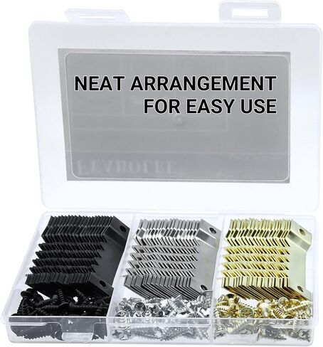 60 Pack Sawtooth Picture Hangers,Heavy Duty Picture Hanging Kit Supports 50 Ibs, 3 Colors,Picture Hangers for Photo Frames,Paintings,Art,Canvas Hooks in Saudi Arabia
