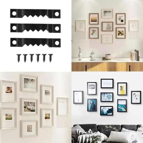 50-Count Mini Sawtooth Hangers, Steel Picture Hanging Hooks with Screws, Ultimate Hanging Solutions for Clocks, Paintings, Artwork, and Photo Frames (Black) in Saudi Arabia
