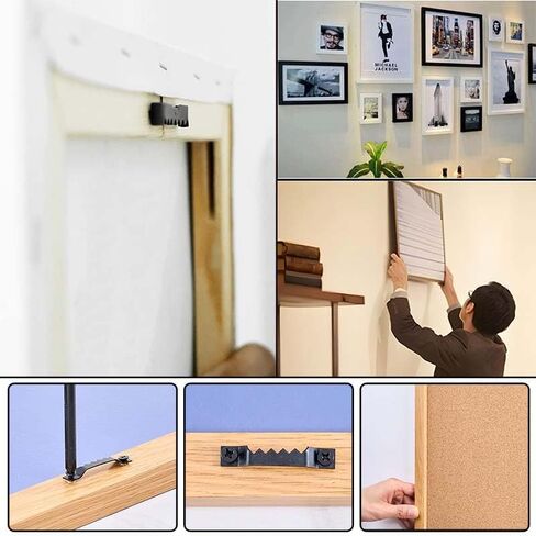 50-Count Mini Sawtooth Hangers, Steel Picture Hanging Hooks with Screws, Ultimate Hanging Solutions for Clocks, Paintings, Artwork, and Photo Frames (Black) in Saudi Arabia