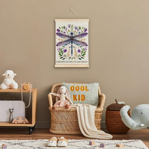 SereneHanctuary Inspirational Purple Dragonfly Classroom Wall Art, Dragonfly Botential Kids Room Wall Decor,Playroom Poster Hanger Frame for Nursery Kids Toddler Room Decor,12X16Inches in Saudi Arabia