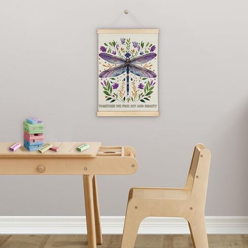 SereneHanctuary Inspirational Purple Dragonfly Classroom Wall Art, Dragonfly Botential Kids Room Wall Decor,Playroom Poster Hanger Frame for Nursery Kids Toddler Room Decor,12X16Inches in Saudi Arabia