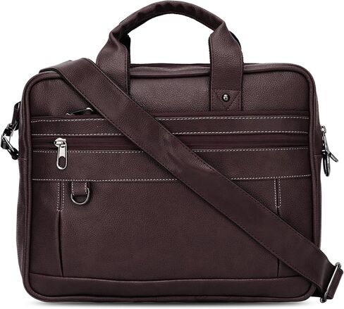 Leather Laptop Briefcase for Men and Women Waterproof Messenger Bag | Business Travel Crossbody Case Fits 15.6 Inch Notebook in Saudi Arabia