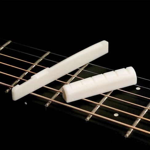 Ogdni 42mm Guitar Bone Nut 3pcs Pre-Slotted Nuts Replacement Compatible with Strat Tele Electric Guitar,Flat Bottom in Saudi Arabia