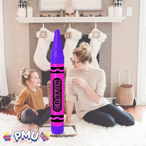 PMU 36 بوصة Crayon Bank Giant - Crayon Piggy Bank Jumbo Coin Saving Bank للأطفال، ديكور الملعب، أخضر ليموني وفيروزي، Pkg/1 in Saudi Arabia