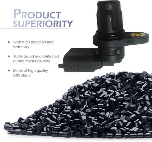Engine Camshaft Position Sensor, 3 Pin High Temperature Resistant Sensor with Sealing Ring, Standard Replacement F01R00B003, Compatible with Chery Cam Sensor 11-19 1.6L-L4 (Black) in Saudi Arabia