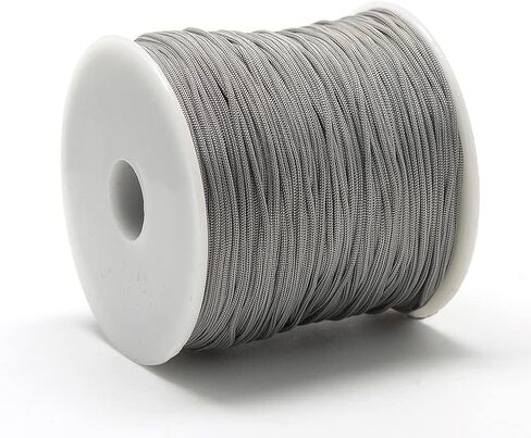 131.23-142.16 Yards 0.8mm Polyester Cord Beading Thread Braiding String Macrame Rope Cord for Leather Sewing Bookbinding Crafts DIY Bracelets Gray in Saudi Arabia