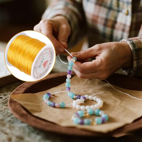15 Rolls 50M Elastic String for Bracelets, 0.8mm Bracelet String Elastic Cord, Stretchy String for Bracelet Making, Beading Supplies for Necklaces, Clay Beads, Pony Beads (Multiple Colors) in Kuwait
