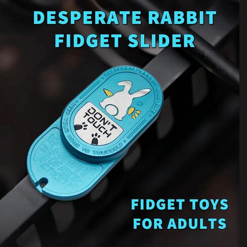 Desperate Rabbit Fidget Slider | Aluminum Alloy Version | Lightweight & Portable | EDC Metal Fidget Toys Adults ADHD Tools Executive Desk Toy for Keep Focus & Anxiety Relief (Blue) in Saudi Arabia