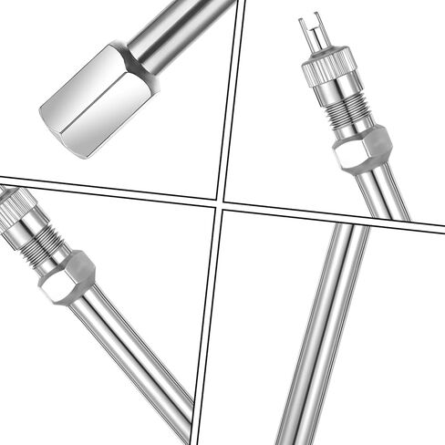 4 Pcs 4.3 Inch Valve Stem Extension, 110 mm Wheel Tire Valve Extension Long Brass Universal Tire Stem Extender for Car, Motorcycle, Truck, Bike (Silver) in Saudi Arabia
