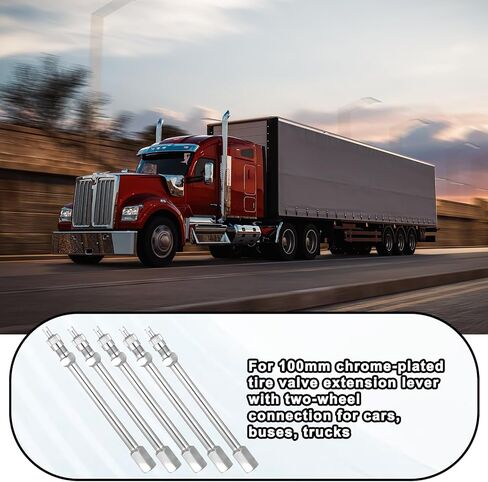 4 Pcs 4.3 Inch Valve Stem Extension, 110 mm Wheel Tire Valve Extension Long Brass Universal Tire Stem Extender for Car, Motorcycle, Truck, Bike (Silver) in Saudi Arabia