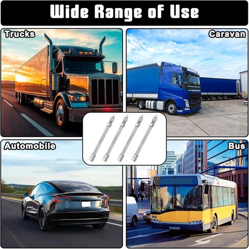 4 Pcs 4.3 Inch Valve Stem Extension, 110 mm Wheel Tire Valve Extension Long Brass Universal Tire Stem Extender for Car, Motorcycle, Truck, Bike (Silver) in Saudi Arabia