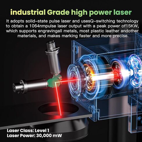 Mr.Carve S4-20W Fiber Laser Marking Machine for Metals&Jewelry&Plastics,Fiber laser engraver with Lightburn compatibility in Saudi Arabia