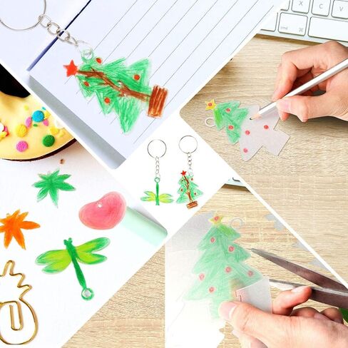 24 PCS Shrink Plastic Sheets, Shrinky Art Paper Shrink Film Sheets for Kids Creative Craft, Create Your Own Earrings, Necklace, Keychains(A5 Size) in Saudi Arabia