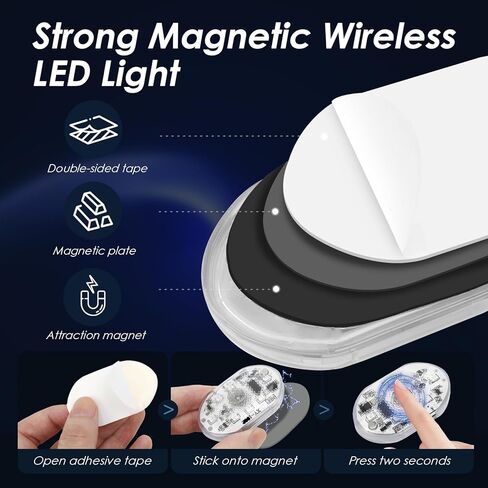 4 قطع مصابيح LED لاسلكية للسيارة مع جهاز تحكم عن بعد، 8 ألوان مصابيح داخلية للسيارة، ضوء ليلي LED محمول قابل لإعادة الشحن، أضواء تغيير لون مزامنة الموسيقى. in Saudi Arabia