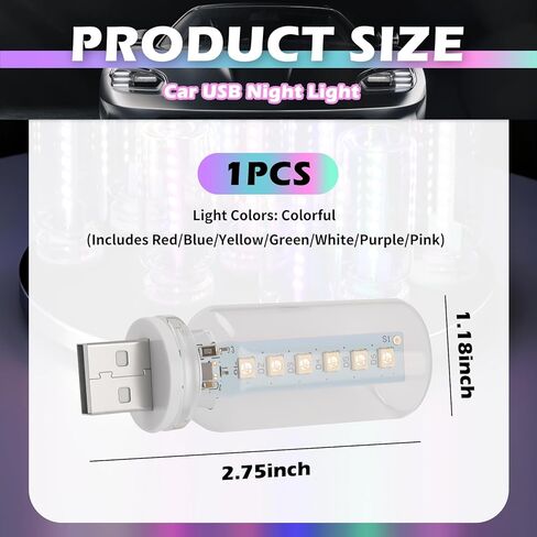 Car USB Night Light with 13-in-1 Design,Touch Adjustable USB Car Light with 7 Colors & 13 Modes,Portable LED Cars USBs Lights for Creating Atmosphere Cars Interior Accessories in Saudi Arabia