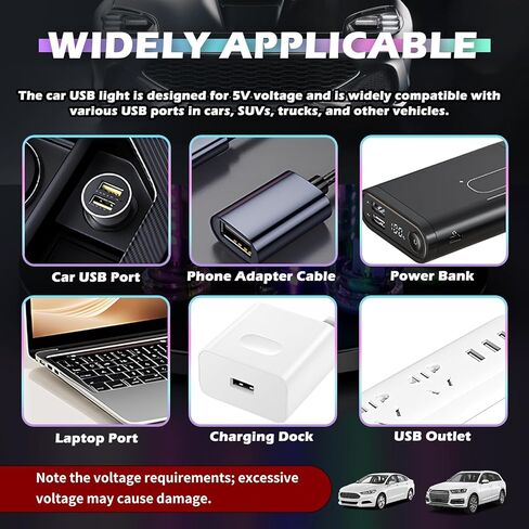 Car USB Night Light with 13-in-1 Design,Touch Adjustable USB Car Light with 7 Colors & 13 Modes,Portable LED Cars USBs Lights for Creating Atmosphere Cars Interior Accessories in Saudi Arabia